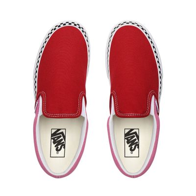 Vans 2-Tone Classic Slip-On Platform - Kadın Platform Ayakkabı (Kırmızı Küpe Çiçeği)